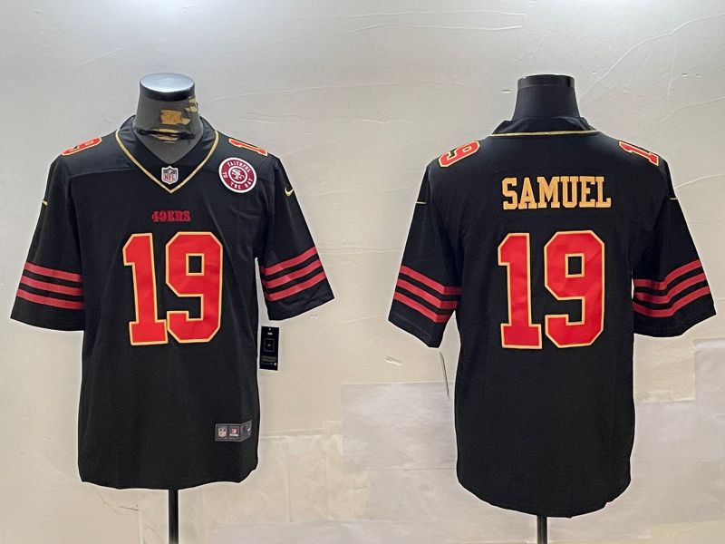 Men San Francisco 49ers 19 Samuel Black Gold 2024 Nike Limited NFL Jersey style 12303